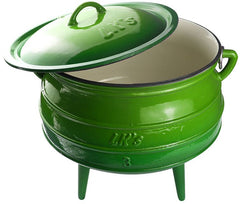 LK's - Potjie Pot (3-Legged) - Enamel-coated - Size 3 - Green