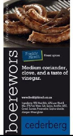 Freddy Hirsch - Spice Mix Seasoning - Cederberg Boerewors Spice - 1.1 kg Bag