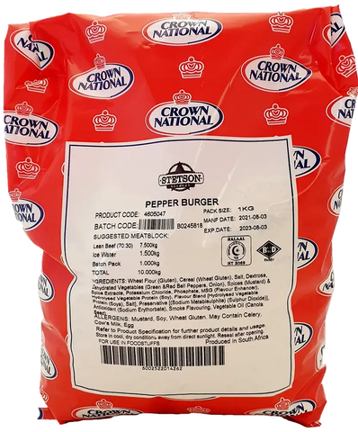 Crown National - Stetson Pepper Burger Premix - 1kg Bag