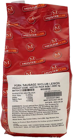 Crown National - Meister Club - Pork & Lemon Sausage - 1kg pack