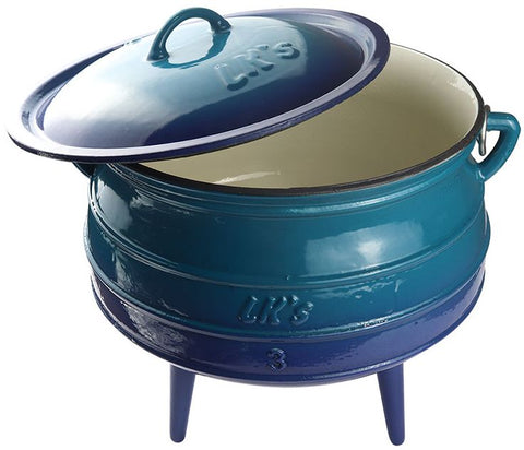 LK's - Potjie Pot (3-Legged) - Enamel-coated - Size 3 - Blue