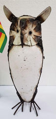Metal Curios - Bird Owl Large White x1 - Unit