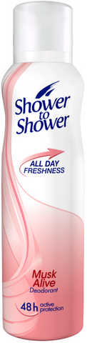 Shower to Shower - Deodorant Spray - Ladies - Musk Alive - 150mL Bottle