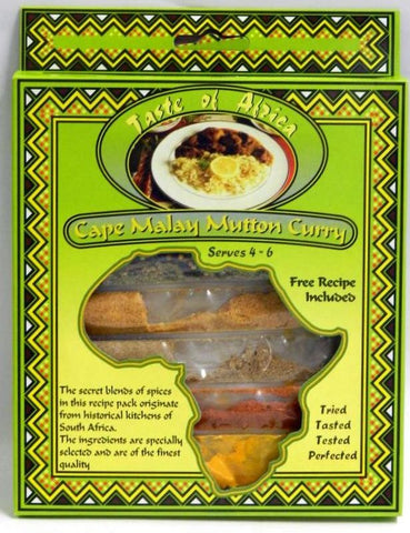 Taste of Africa - Spice Pack with Recipe - Cape Malay Mutton Curry - 60g Pack