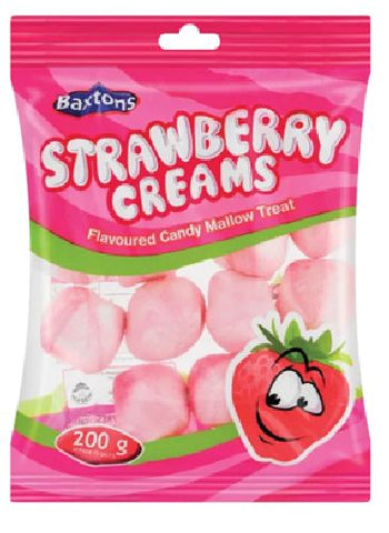 Baxtons - Lollies - Mallows - Strawberry Cream flavoured - 200g
