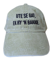 Cap - Stone Wash Cotton - Khaki - Ute se Gat, Ek ry 'n Bakkie