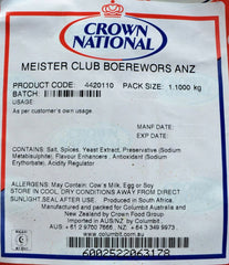 Crown National - Meister Club Boerewors Premix - 1.1kg Bag