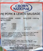 Crown National - Spice Mix - Pork & Lemon Sausages