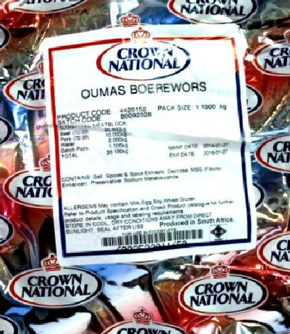 Crown National - Spice Mix Seasoning - Ouma Boerewors - 1.1kgs