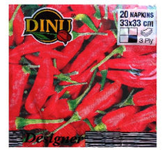 Dinu - Designer Napkins - Chillies