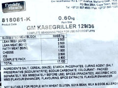 Freddy Hirsch - Spice Mix Seasoning - GM Kasegriller - 0.6kg Bags