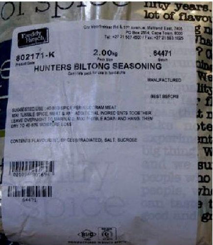 Freddy Hirsch - Spice Mix Seasoning - Hunter Biltong Seasoning - 2kg Bags
