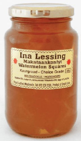 Ina Lessing - Jam - Water Melon Squares (Makataankonfyt) - 410ml Jar
