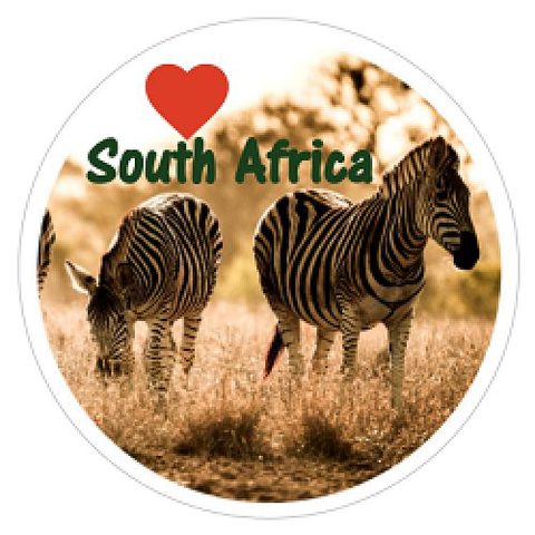 Salt Stickers - ZEBRA I heart SA (round) - 1 Sticker