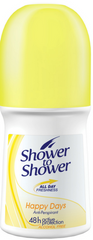 Shower to Shower - Anti-Perspirant - Ladies Roll On - Happy Days - 50ml