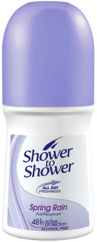 Shower to Shower - Anti-Perspirant - Ladies Roll On - Spring Rain - 50ml