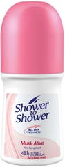 Shower to Shower - Ladies Roll On - Musk Alive - 50ml