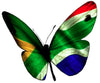Thinkin' Skin - Temporary Tattoo - South African Flag Butterfly (Celophane) - 3.8 x 2.8cm