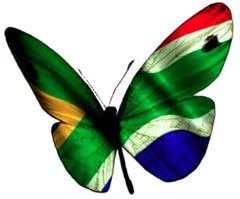 Thinkin' Skin - Temporary Tattoo - South African Flag Butterfly (Celophane) - 4.5 x 2.8cm