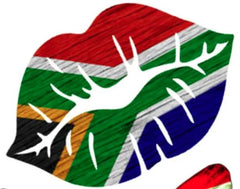 Thinkin' Skin - Temporary Tattoo - South African Flag Lips (Celophane) - 3.8 x 2.8cm